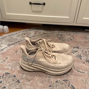 HOKA Clifton 8 Running Shoes in Beige